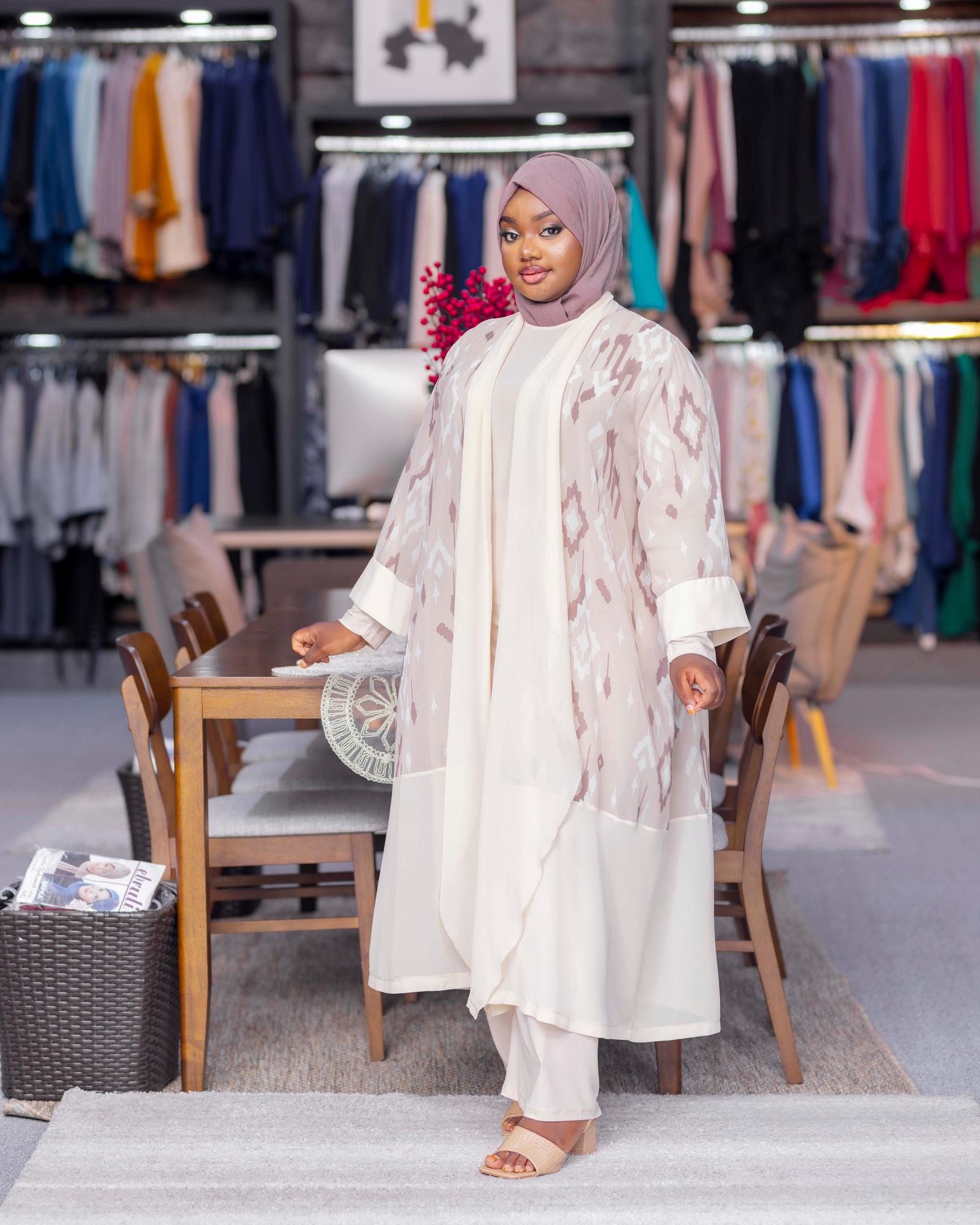 Ikat Print Open Abaya — abaya hero
