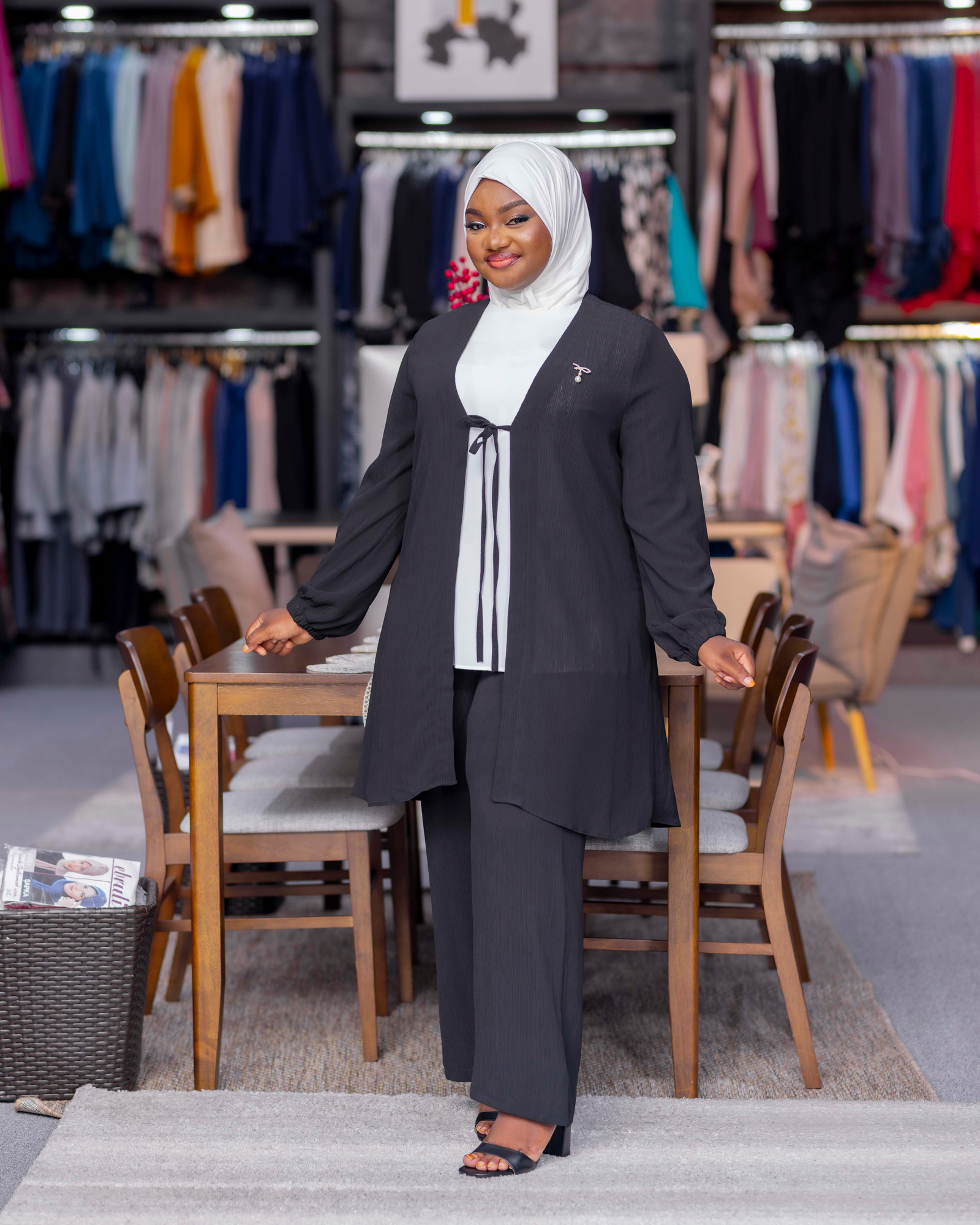 Charcoal Tunic & Trouser Set — view 1