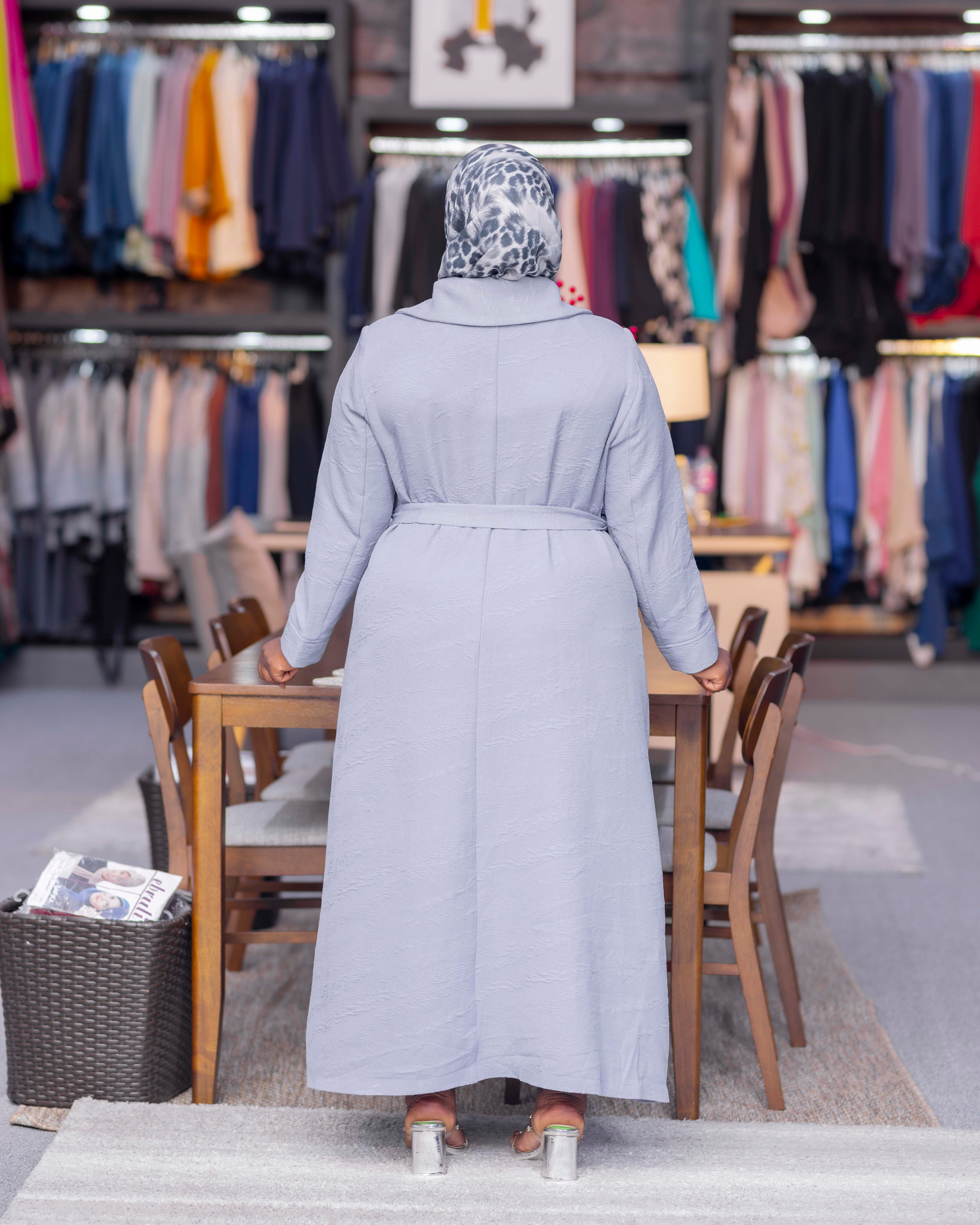 Light Grey Trench Abaya — view 2