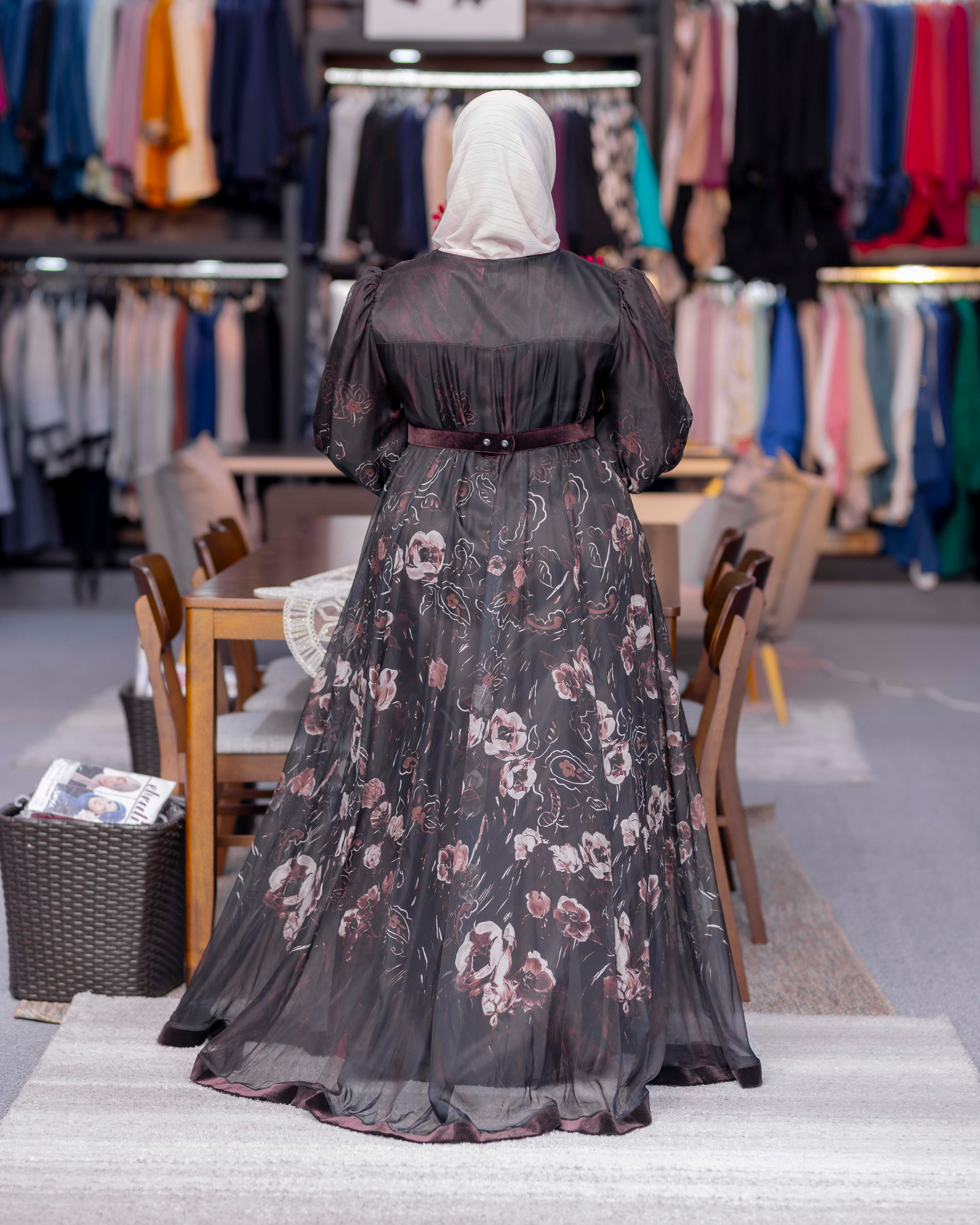 Floral Embroidered Evening Gown — view 2